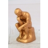 Żeliwna Figura Myśliciel - Zamyślony Człowiek - Vintage Rzeźba Posąg Rodin