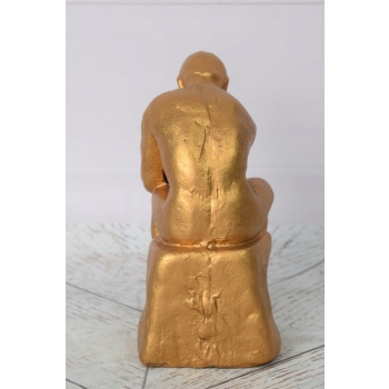 Żeliwna Figura Myśliciel - Zamyślony Człowiek - Vintage Rzeźba Posąg Rodin