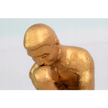 Żeliwna Figura Myśliciel - Zamyślony Człowiek - Vintage Rzeźba Posąg Rodin