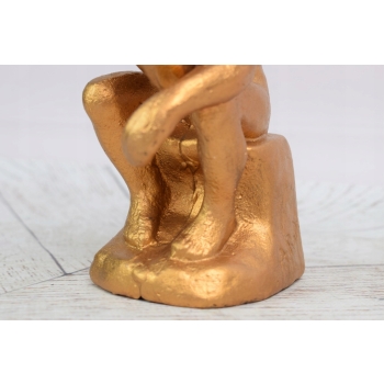 Żeliwna Figura Myśliciel - Zamyślony Człowiek - Vintage Rzeźba Posąg Rodin