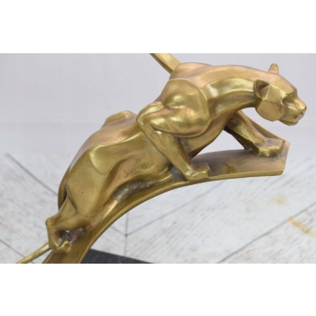 2 x Świeczniki z Brązu - Jaguar - Pantery Gepard - Dekoracja Prezent Ozdoba