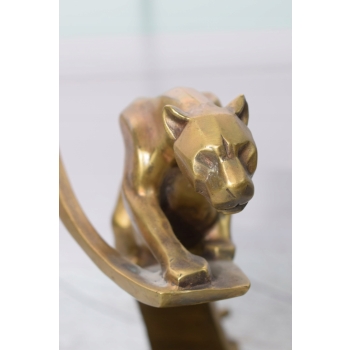 2 x Świeczniki z Brązu - Jaguar - Pantery Gepard - Dekoracja Prezent Ozdoba