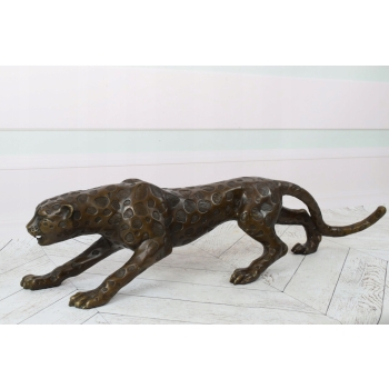 Ogromna Groźna Pantera - Puma - Figura Rzeźba z Brązu Dekoracja Dom Ogród
