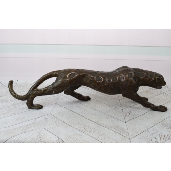 Ogromna Groźna Pantera - Puma - Figura Rzeźba z Brązu Dekoracja Dom Ogród