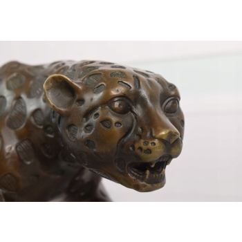 Ogromna Groźna Pantera - Puma - Figura Rzeźba z Brązu Dekoracja Dom Ogród