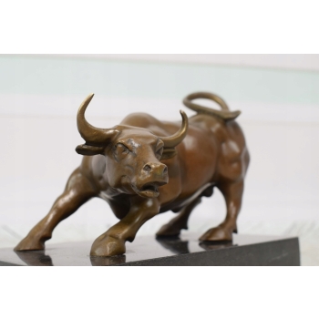 Byk z Wall Street Giełda Hossa Bitcoin XRP Kryptowaluty - Figura z Brązu