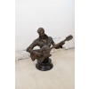 Elvis Presley Grający Na Gitarze - Muzyk Popiersie - Figura z Brązu Ozdoba