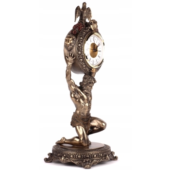 Atlas z Zegarem - Zegar Antyczny - Figura Rzeźba Mitologia Prezent Upominek