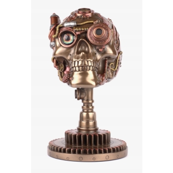 Czaszka Na Podstawce - Mechaniczna Czacha - Figura Rzeźba - Dekoracja