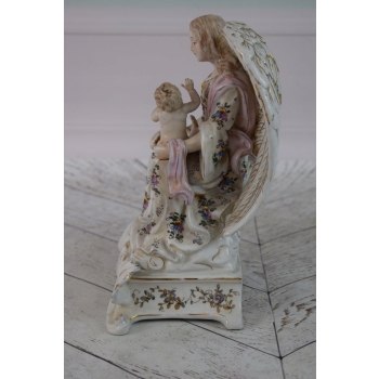 Anioł Stróż z Dziećmi - Figura z Porcelany - Porcelana Biblia - Ozdoba