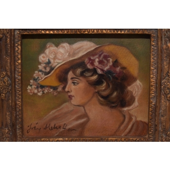 Józef Mehoffer - Portret Kobiety - Arystokratka w Kapeluszu - Obraz Olejny