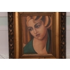 TAMARA De Łempicka - Portret Kobiety - Zielona Suknia - Obraz Olejny