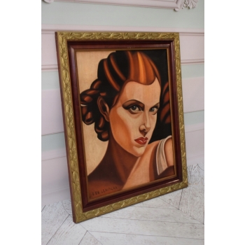T De Łempicka - Portret Kobiety - Dama Arystokratka - Obraz Olejny