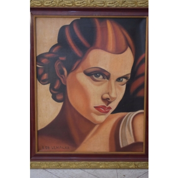 T De Łempicka - Portret Kobiety - Dama Arystokratka - Obraz Olejny