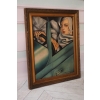 TAMARA De Łempicka - Kobieta w Bugatti - Art Deco - Stary Obraz Olejny