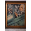 TAMARA De Łempicka - Kobieta w Bugatti - Art Deco - Stary Obraz Olejny