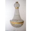 Żyrandol z Brązu - Brąz i Kryształy - Lampa Sufitowa - Barok 160cm fi 80