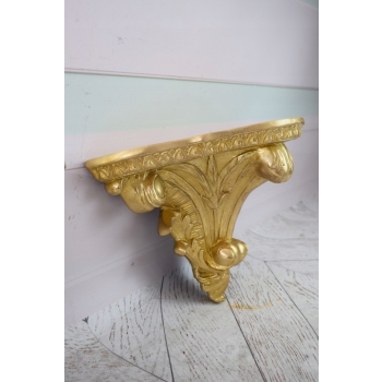 Para Złota Konsola na Ścianę - Półka na Ścianę - Dekor Ścienny - Art Deco