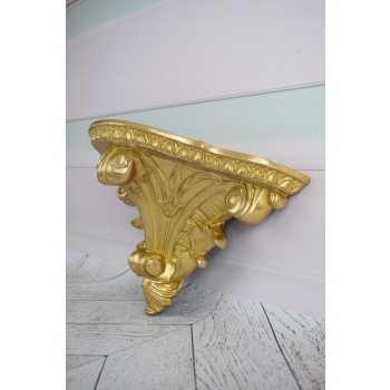 Para Złota Konsola na Ścianę - Półka na Ścianę - Dekor Ścienny - Art Deco