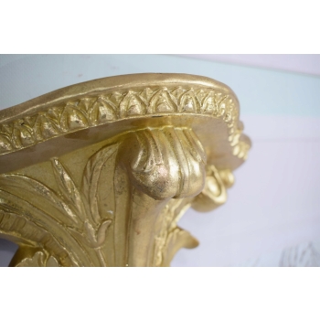 Para Złota Konsola na Ścianę - Półka na Ścianę - Dekor Ścienny - Art Deco