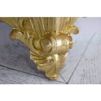 Para Złota Konsola na Ścianę - Półka na Ścianę - Dekor Ścienny - Art Deco