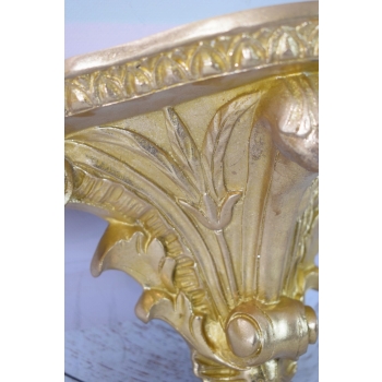 Para Złota Konsola na Ścianę - Półka na Ścianę - Dekor Ścienny - Art Deco