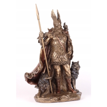 Odyn z Wilkami - Bóg Nordycki - Mitologia Rzeźba Figurka Dekoracja Prezent