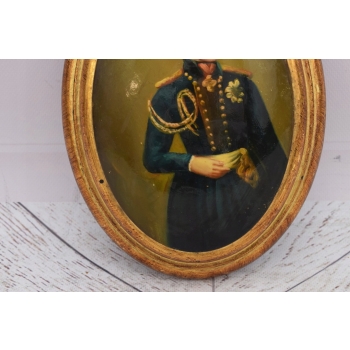 Obraz Olejny Owal - Portret Mężczyzny - Arystokrata w Mundurze - Ozdoba #37