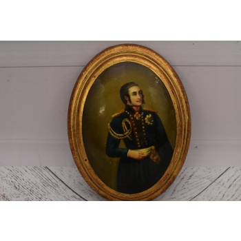 Obraz Olejny Owal - Portret Mężczyzny - Arystokrata w Mundurze - Ozdoba #37