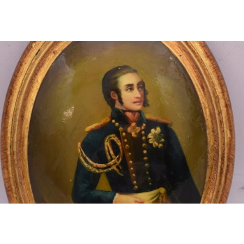 Obraz Olejny Owal - Portret Mężczyzny - Arystokrata w Mundurze - Ozdoba #37