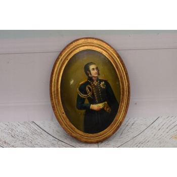 Obraz Olejny Owal - Portret Mężczyzny - Arystokrata w Mundurze - Ozdoba #37