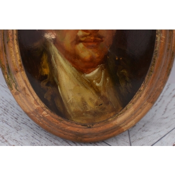 Obraz Olejny Owal - Portret Mężczyzny - Arystokrata z Wąsem - Ozdoba #47