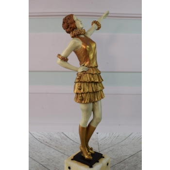 Fernando Paris - Tancerka z Brązu Złoconego Figura Balerina Brąz Dekoracja