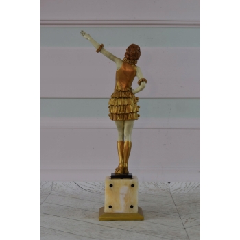 Fernando Paris - Tancerka z Brązu Złoconego Figura Balerina Brąz Dekoracja