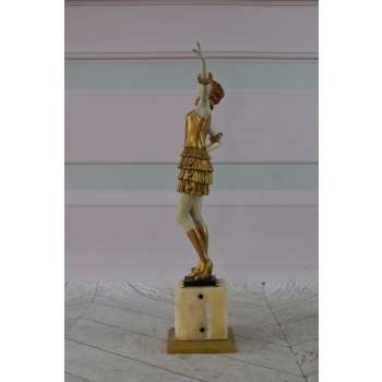 Fernando Paris - Tancerka z Brązu Złoconego Figura Balerina Brąz Dekoracja