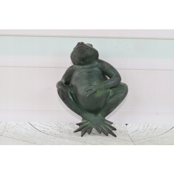 Figura Najedzona Żaba - Odpoczywająca Żabka - Figura z Brązu - Dom Ogród