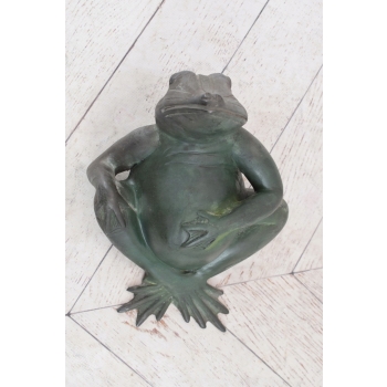 Figura Najedzona Żaba - Odpoczywająca Żabka - Figura z Brązu - Dom Ogród