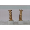 Przyciski Do Papieru - Podpórki Do Książek Koń Konie Mosiądz + Porcelana