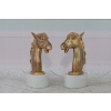 Przyciski Do Papieru - Podpórki Do Książek Koń Konie Mosiądz + Porcelana