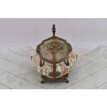 Kolorowa Patera Porcelanowa - Porcelana z Brązem Kobiety Misa Waza - Ozdoba