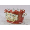 Czerwona Porcelanowa Misa - Waza Donica - Porcelana - Ptaki Bażanty Ozdoba