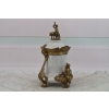 Pałacowy Porcelanowy Wazon z Przykrywką - Biała Waza - Porcelana + Brąz