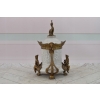Pałacowy Porcelanowy Wazon z Przykrywką - Biała Waza - Porcelana + Brąz