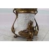 Pałacowy Porcelanowy Wazon z Przykrywką - Biała Waza - Porcelana + Brąz