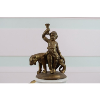 Pałacowy Porcelanowy Wazon z Przykrywką - Biała Waza - Porcelana + Brąz