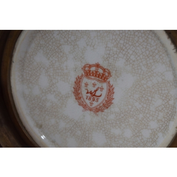 Porcelanowa Waza - Amfora Wazon - Porcelana + Brąz - Rysunki Zdobienia