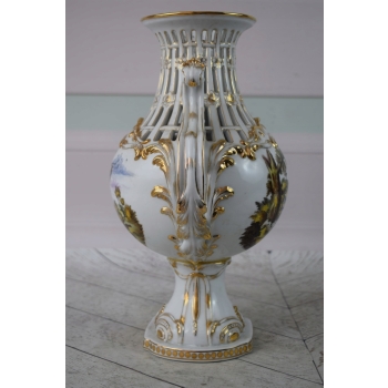 Pałacowa Porcelanowa Amfora - Wazon Waza - Porcelana - Ręcznie Malowana