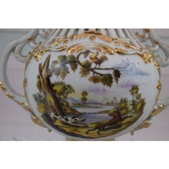 Pałacowa Porcelanowa Amfora - Wazon Waza - Porcelana - Ręcznie Malowana