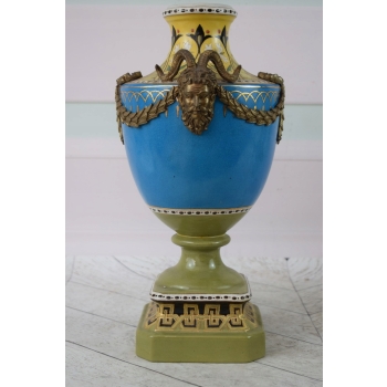 Królewski Porcelanowy Wazon - Amfora Waza - Porcelana + Brąz - Dekoracja