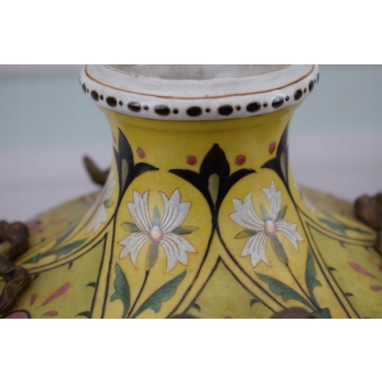 Królewski Porcelanowy Wazon - Amfora Waza - Porcelana + Brąz - Dekoracja